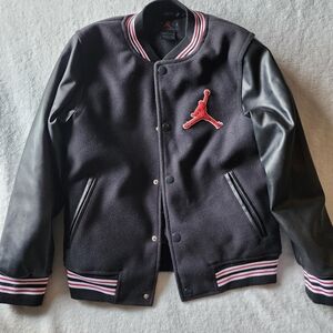 Jordan Black Varsity Jacket with Red Logo
